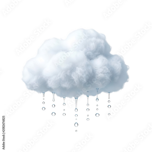 Rain Cloud with Droplets Transparent Background