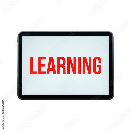 Tablet Displaying Learning Word Transparent Background