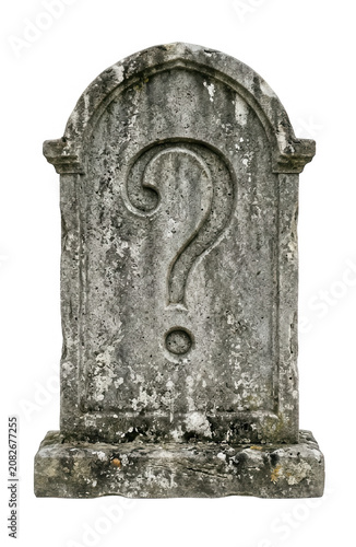 Weathered Tombstone with Question Mark Transparent Background