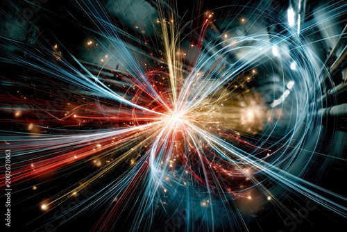 High-Energy Particle Collision Event Visualization – AI Generative