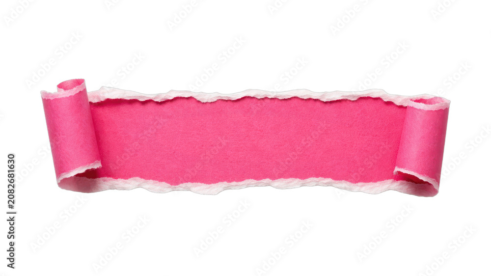 Obraz premium PNG Pink torn paper scroll design.