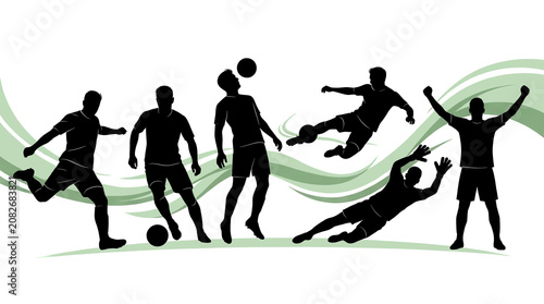 Football Player Kicking the Ball Line Art Style, Minimalist Soccer Kick Illustration in Outline Design