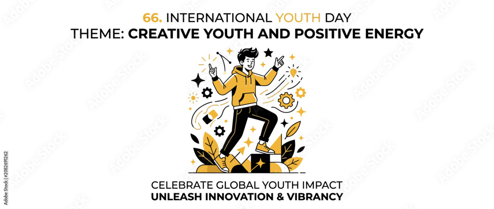 Fototapeta premium Creative Youth, Positive Energy, International Youth Day Celebration