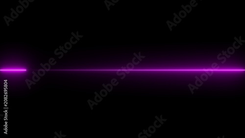 Slika na platnu A thin, vibrant magenta neon line stretches horizontally across a completely bla