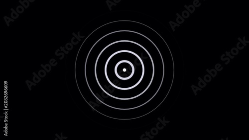 Bild auf Leinwand Concentric circles expanding from a central white dot against a dark black backg