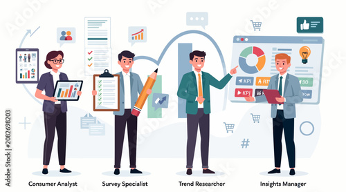 business professionals analyzing data and statistics