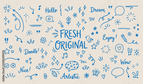 Photos Hand drawn doodle art, whimsical sketch pattern, cute creative background, playf
