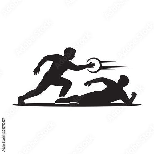 Fotografie Professional Ultimate Frisbee Player Silhouette Icon Vector