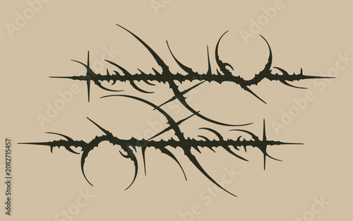 Bild auf Leinwand Bold black cyberpunk tribal emblem layout bundle