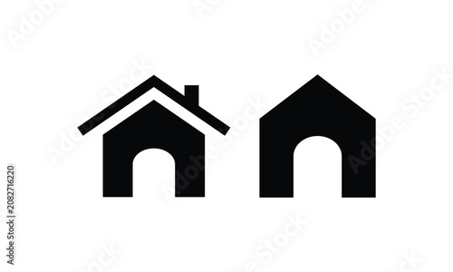 House icon vector illustration isolated on white background, home building symbol for real estate, web button, property and construction concept