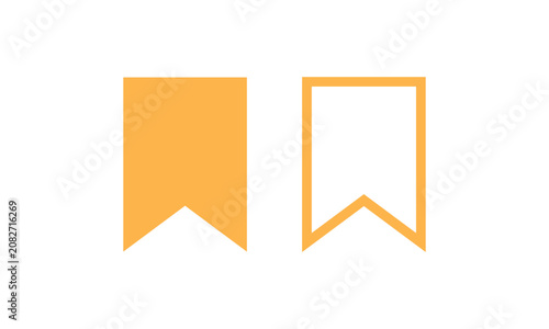 Yellow Bookmark ribbon icon vector.
