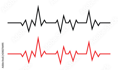 ECG Heartbeat Cardiogram Line with Pulse Wave Medical Monitor Graph for Healthcare Cardiology and Hospital Illustration