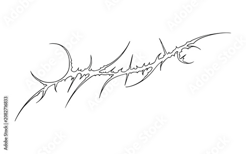 Canvastavla cyber sigilism neo tribal hand drawn illustrations