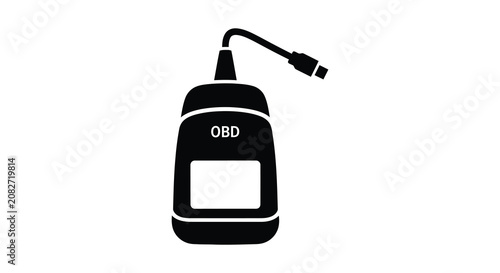 Obd Diagnostic Tool Silhouette Against A White Background Silhouette automotive scanner