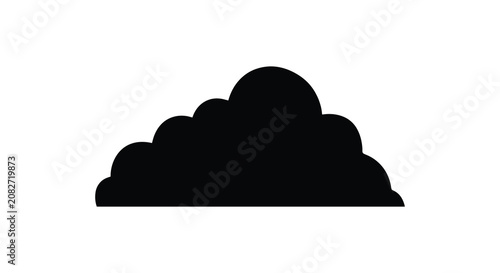 Dark cloud shape against a white background a simple silhouette cumulus