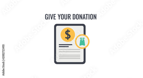 Online donation form icon for charitable giving campaigns