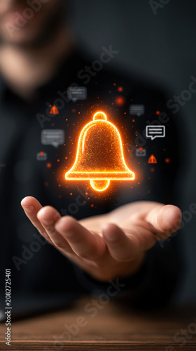 Notification Bell in Hand: ...
