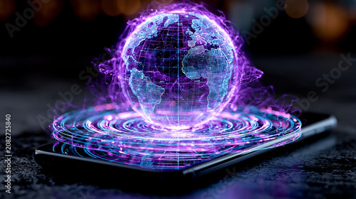 Futuristic Globe Projection...