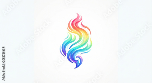 Rainbow Abstract Swirl Flame Gradient Logo
