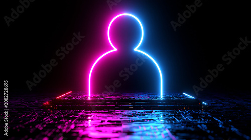 Digital Persona: A neon sil...