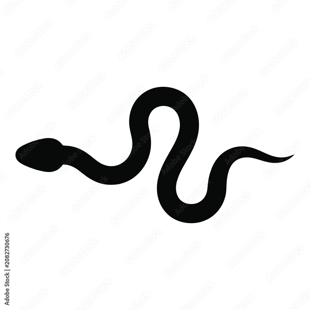 Fototapeta premium Black snake icon isolated on white background for design icon