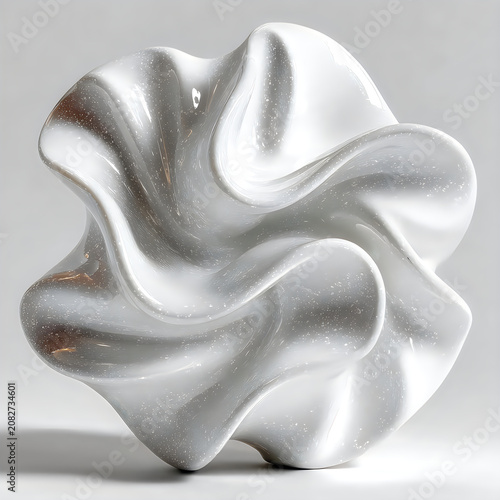 Minimal futuristic sculpture showcasing fluid reflective curves through sophisticated modern ceramic artistic styling Images