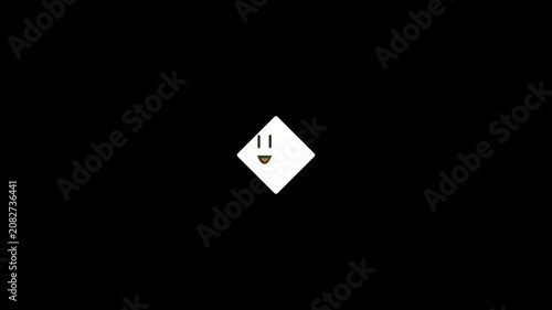 Face emoji icon animation video.. face emoji looking left side & right side eye blinking.. Looking for objects. 4k video,...!!