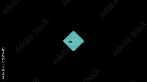Face emoji icon animation video.. face emoji looking left side & right side eye blinking.. Looking for objects. 4k video,...!!