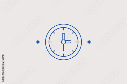 Slika na platnu Round wall clock line icon for office