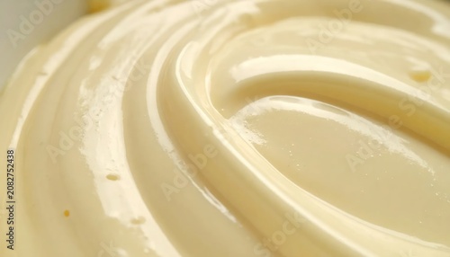 Thick creamy white sauce with smooth ripple textures.