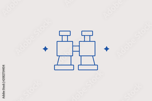 Obraz na plátně Optical binoculars line icon for hunting