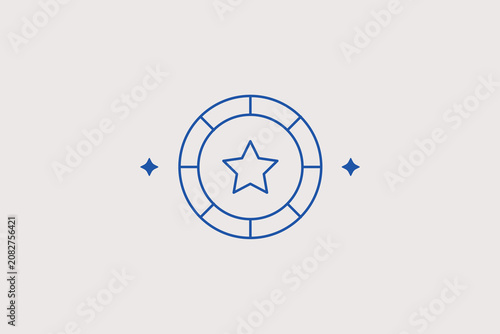 Εκτύπωση καμβά Casino token chip line icon for gambling