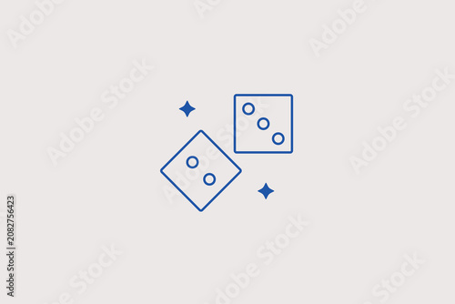 Φωτογραφία Game dice pair line icon for casino