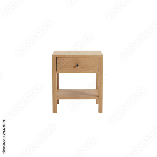 Light oak wooden nightstand with drawer