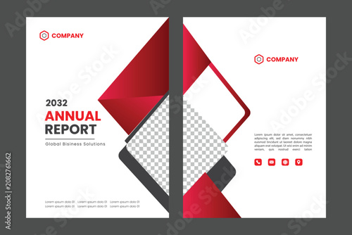 Tableau sur toile Professional annual report cover design template for 2032, corporate business br