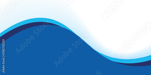 Abstract blue curve design vector banner