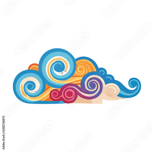 Colorful abstract swirls and spirals vector illustration