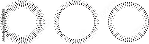 Obraz na płótnie Halftone dots in circle form