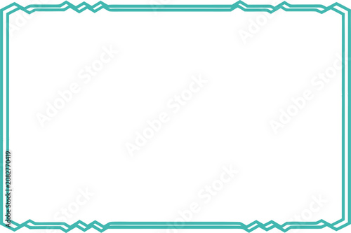 Simple teal vector graphic frame featuring a clean rectangular border design for professional digital art projects