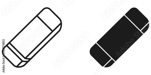 Foto Eraser icon with clean lines on a white background representing correction and r