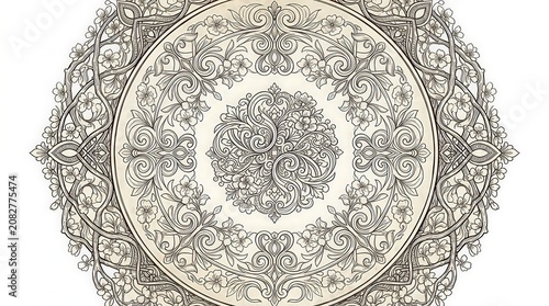 Intricate Vintage Floral Mandala Design, Elegant Ornamental Pattern
