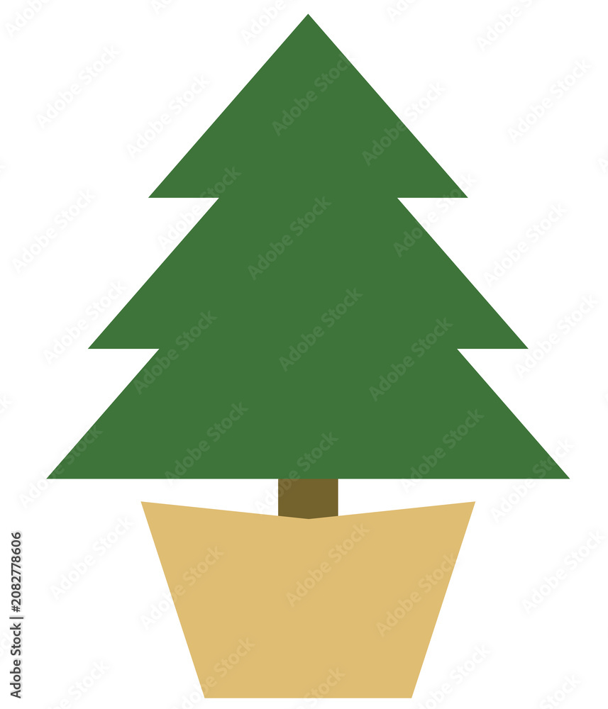 Fototapeta premium Potted Christmas Tree Clipart PNG