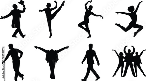 Photography Professional dancers silhouette set featuring ballet contemporary jazz performan
