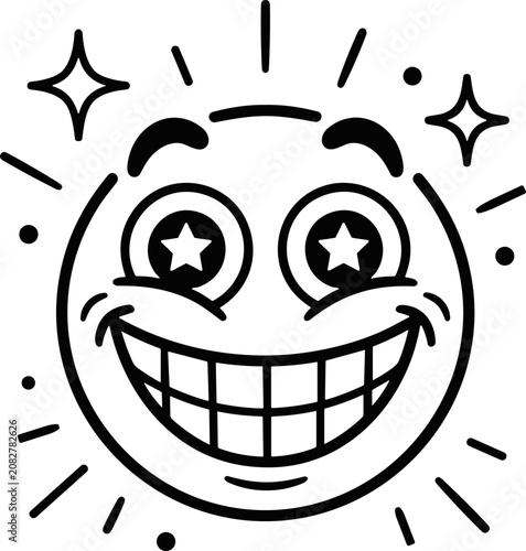 Smiling sun face cartoon silhouette