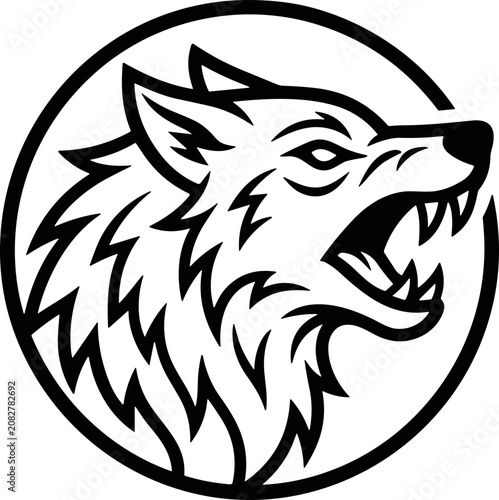 Stylized canine head outline drawing.