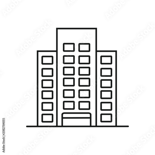 Bild auf Leinwand Office building skyscraper line art vector icon