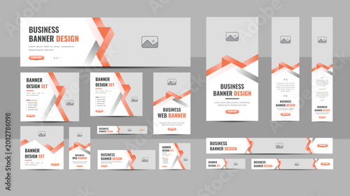 Bild auf Leinwand Special sale offer web ad banner set, horizontal header web banner, modern gradi