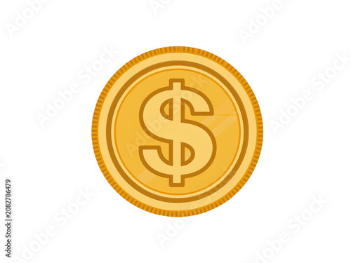 Gold dollar coin representing wealth and finance, isolated on transparent background