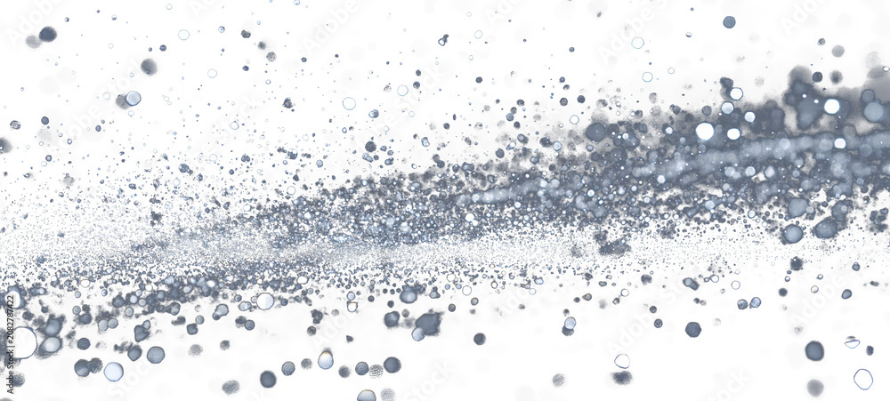 Obraz premium Abstract digital artwork, featuring shimmering bokeh of white and silver particles on black