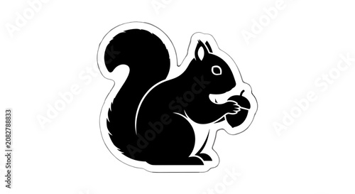 Black Squirrel Silhouette Sticker.